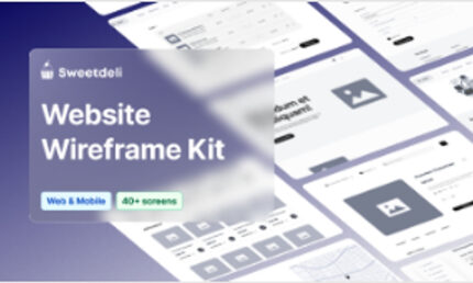 Sweetdeli - 40+ screens Website Wireframe Kit (Mobile & Desktop) [Free]